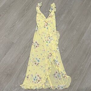 Victoria's Secrets Yellow Floral Maxi slip Dress